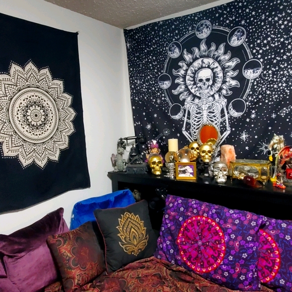 NEW Mandala Poster Tapestry Black and White - Picture 6 of 6